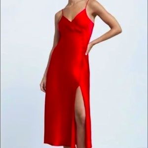 ZARA SATIN RED DRESS